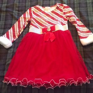 Bonnie Jean girls size 6 Holiday Candy Cane Dress